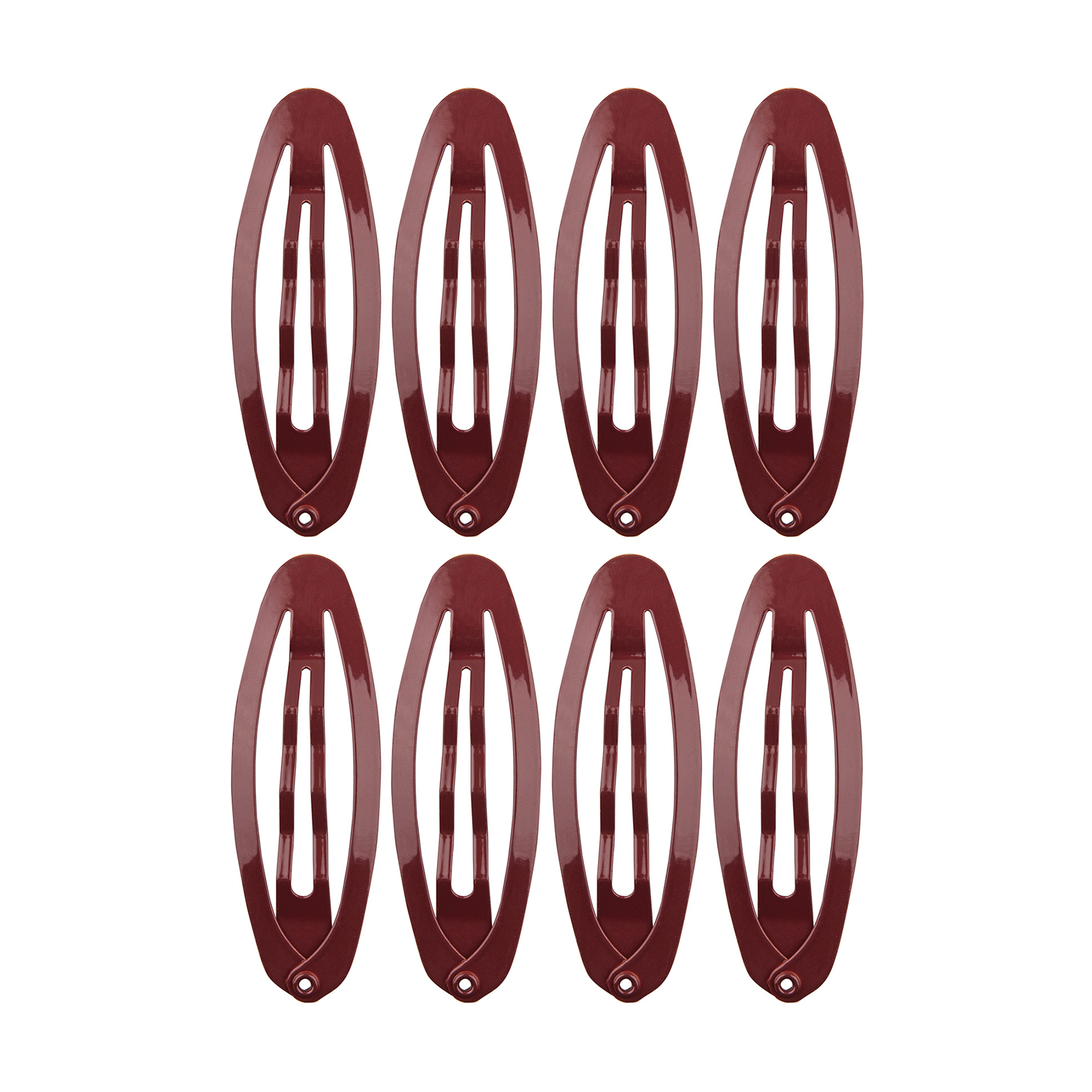 Набір зажимів для волосся Titania Oval Medium контурні, коричневі, 8 шт (7889 B)